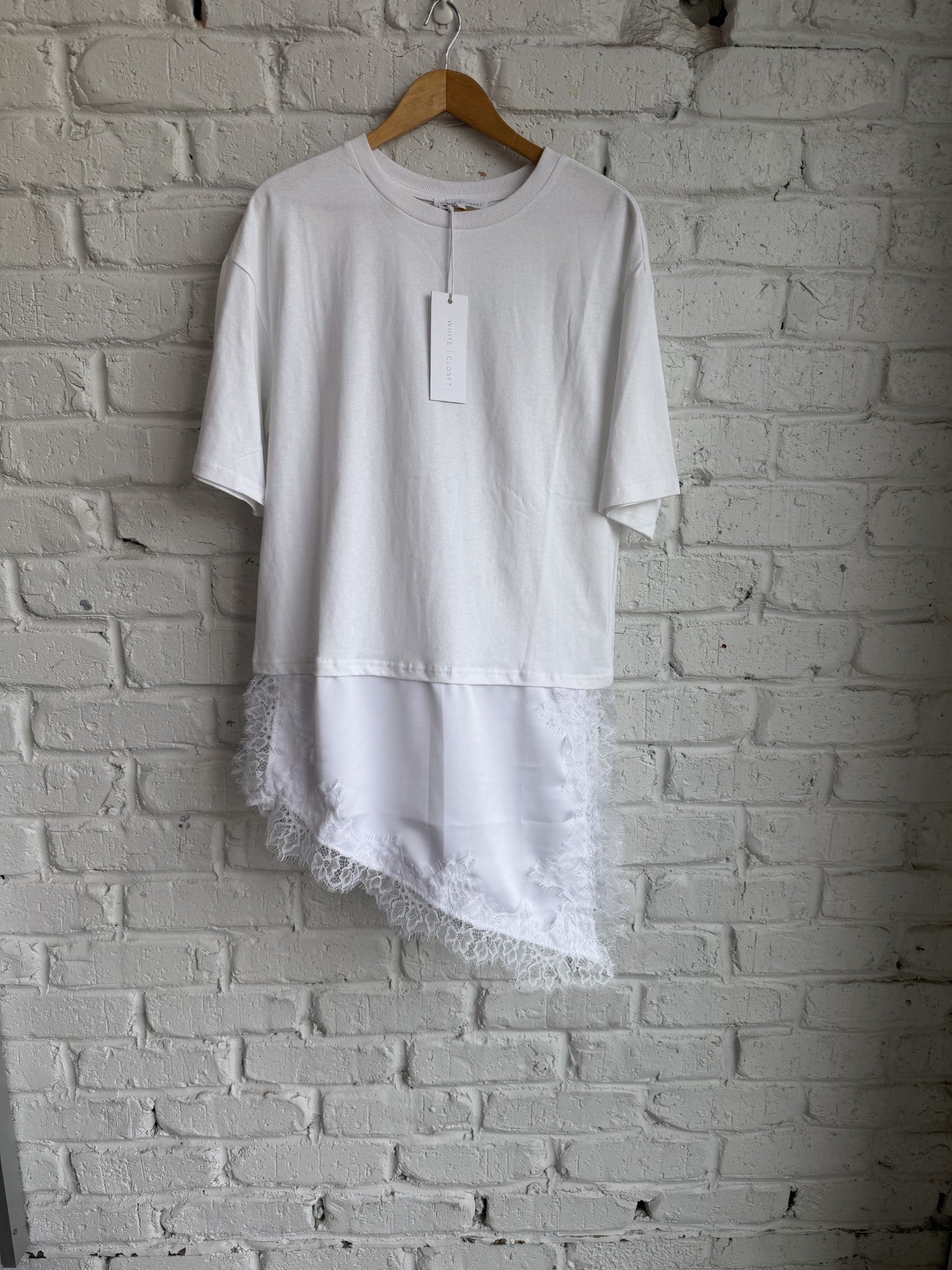 satin and lace tee