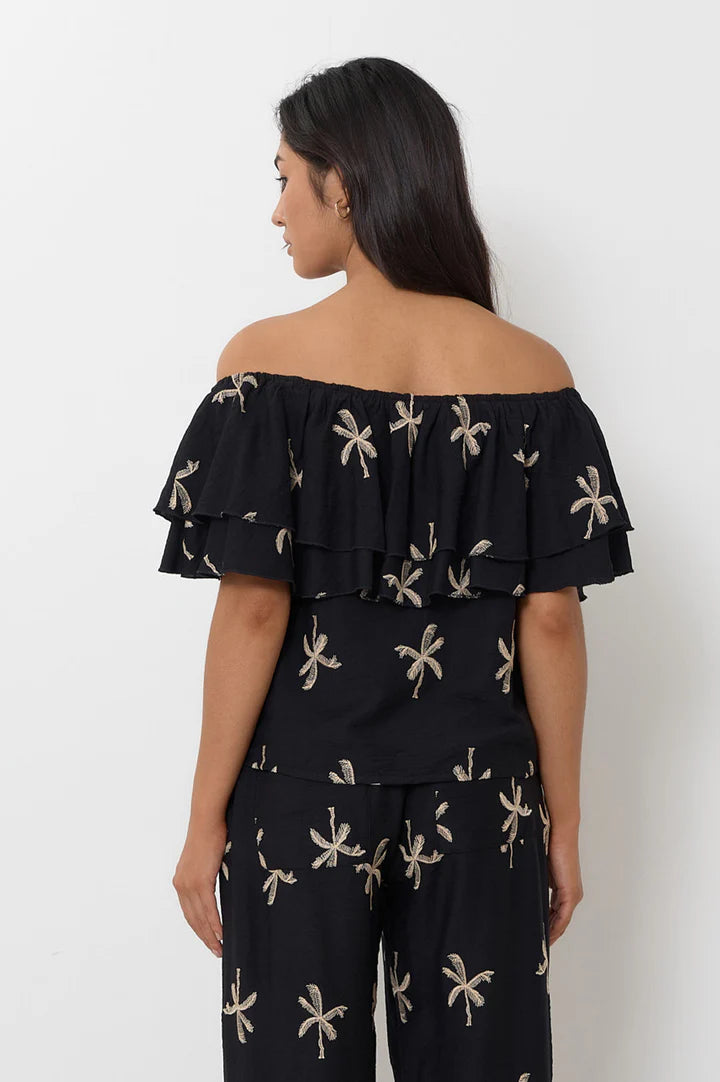 KALANI EMBROIDERED PALM TOP