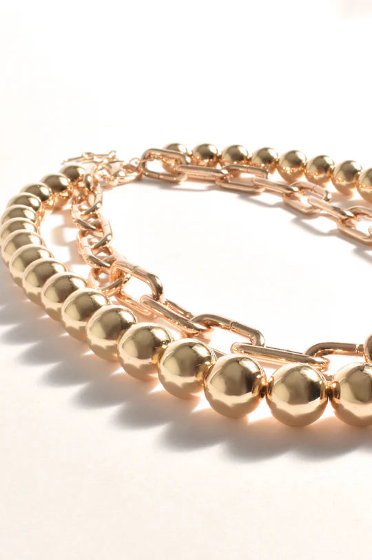 BALL AND CHAIN LAYER NECKLACE