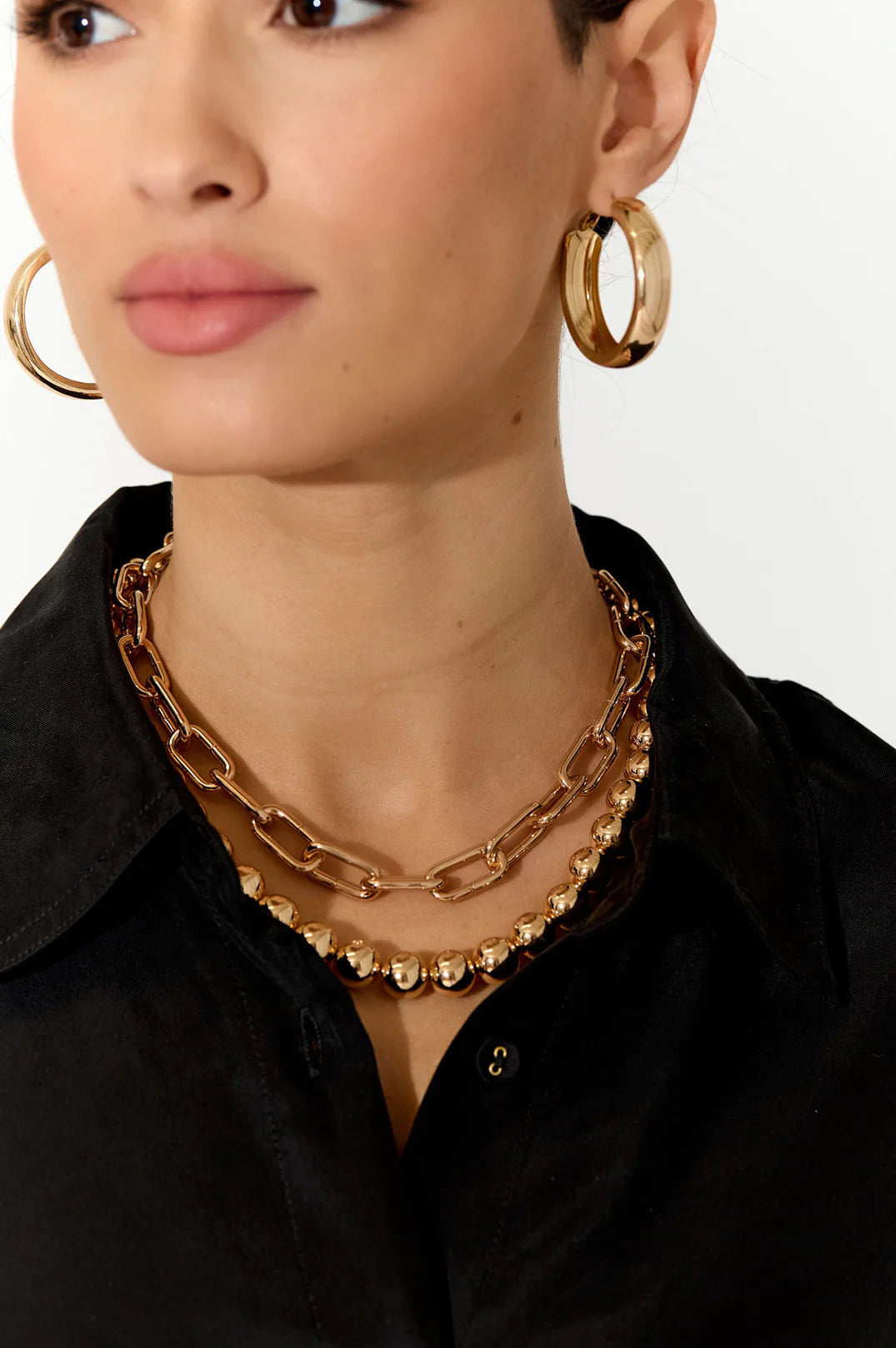 BALL AND CHAIN LAYER NECKLACE