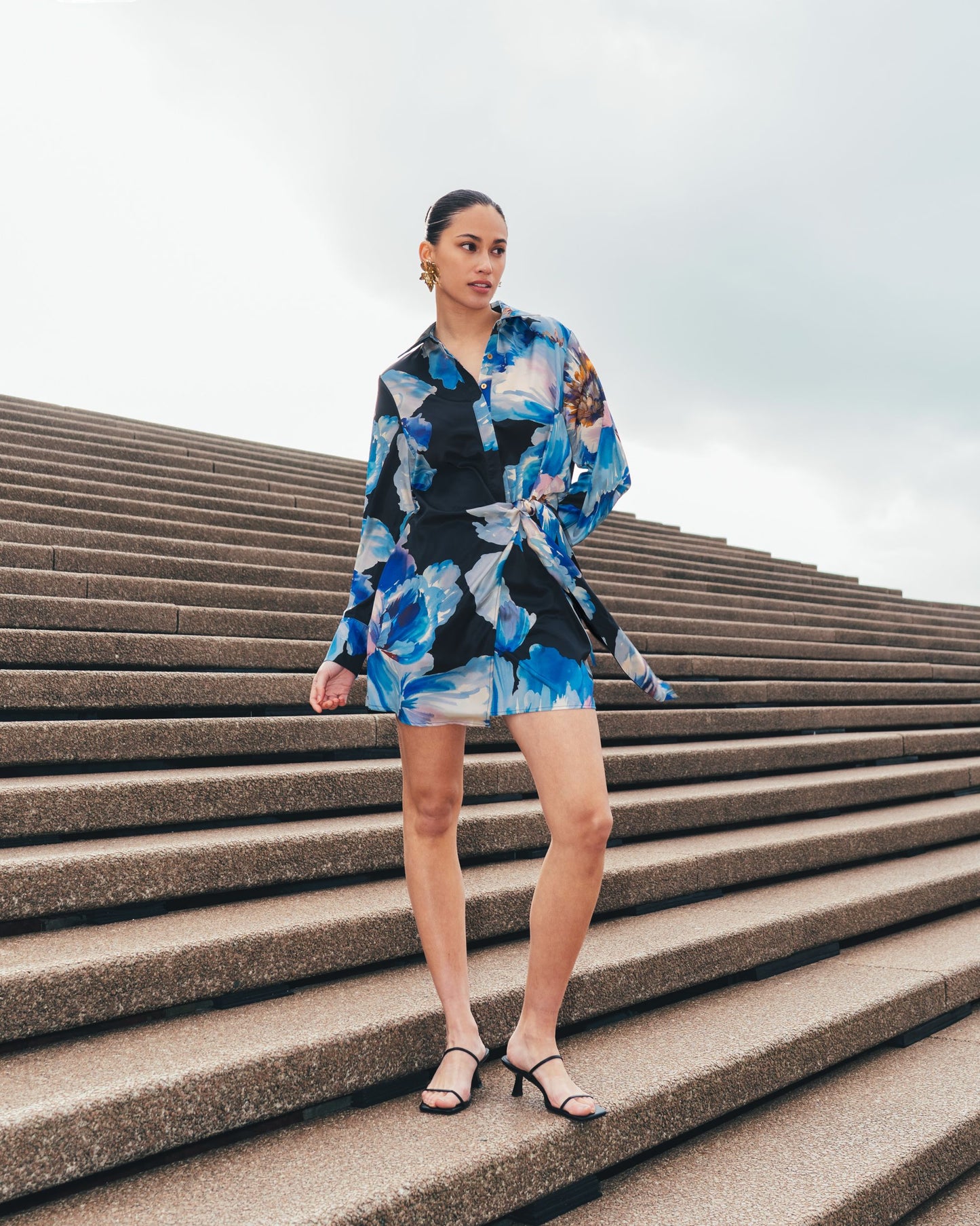 MIDNIGHT BLOOM MINI DRESS