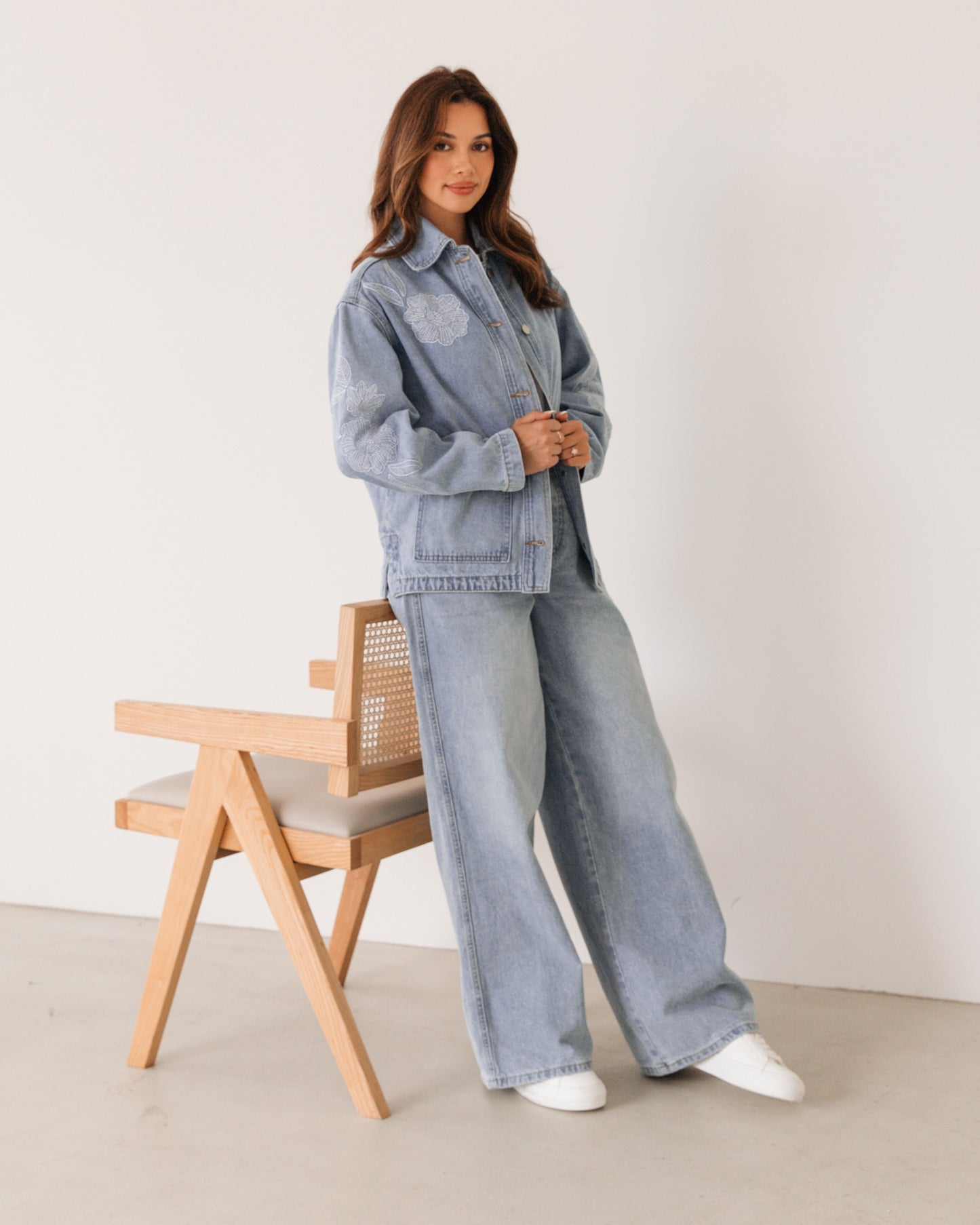 DENIM EMBROIDERED JACKET