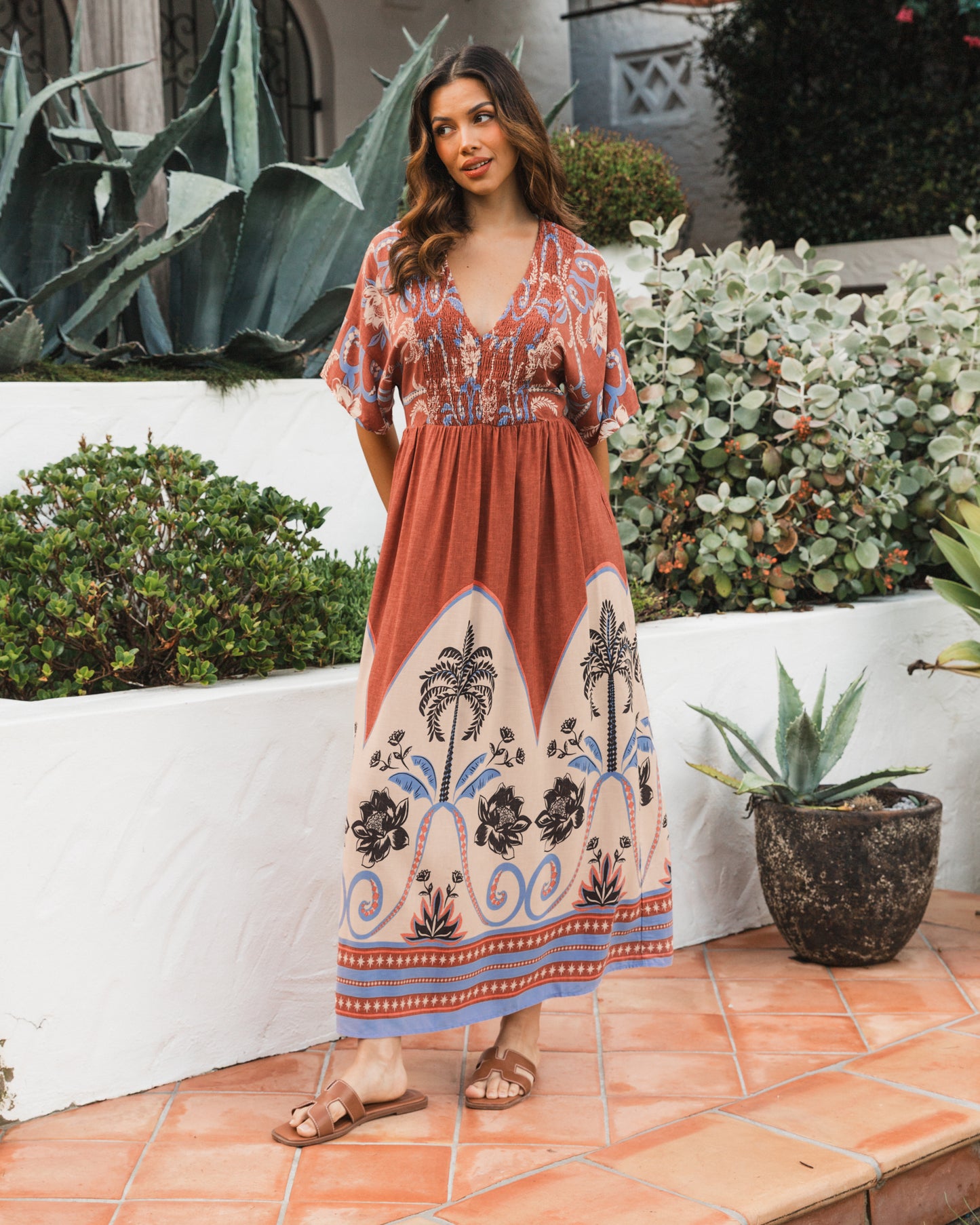 PALM OASIS MIDI DRESS