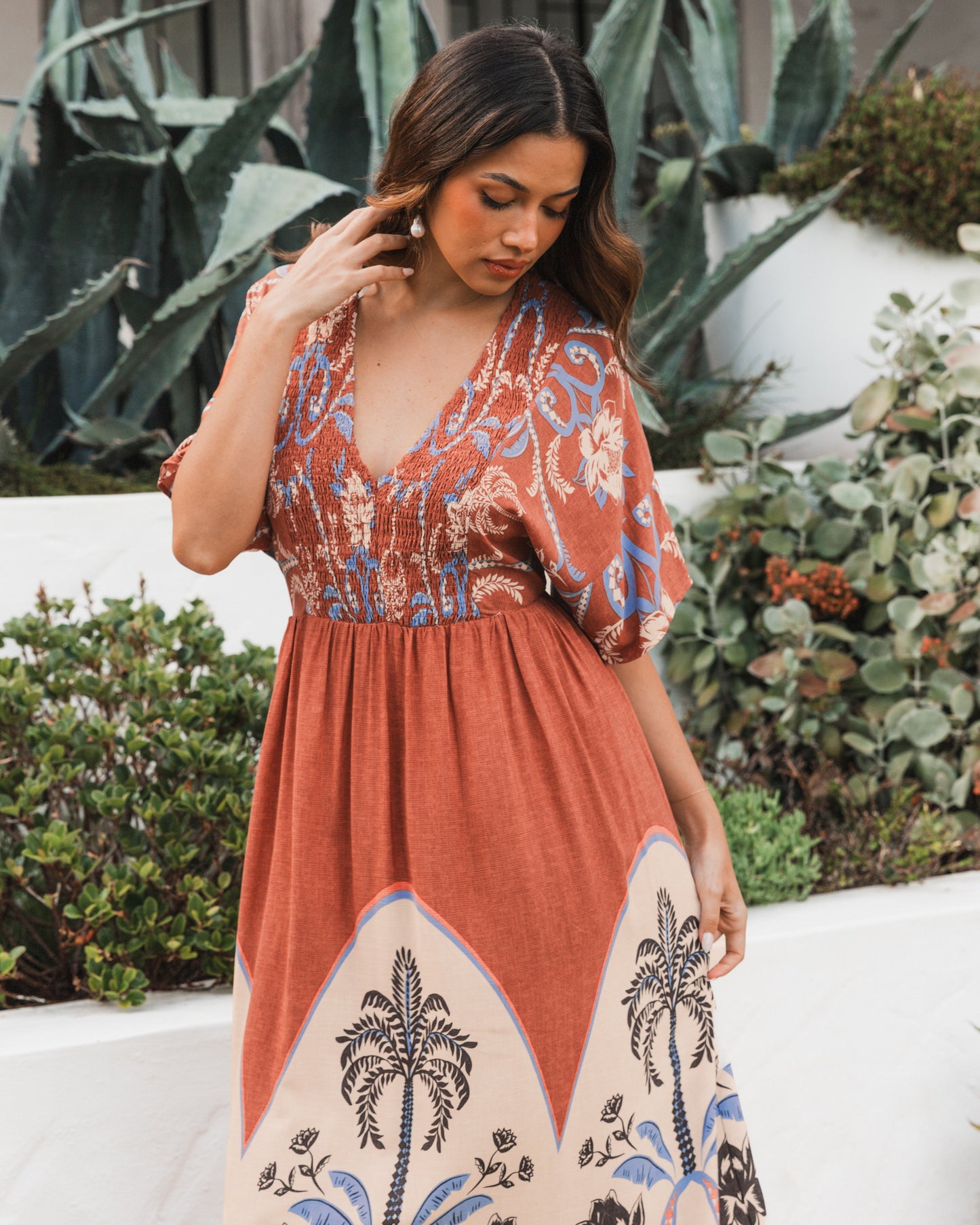 PALM OASIS MIDI DRESS
