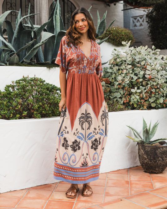 PALM OASIS MIDI DRESS