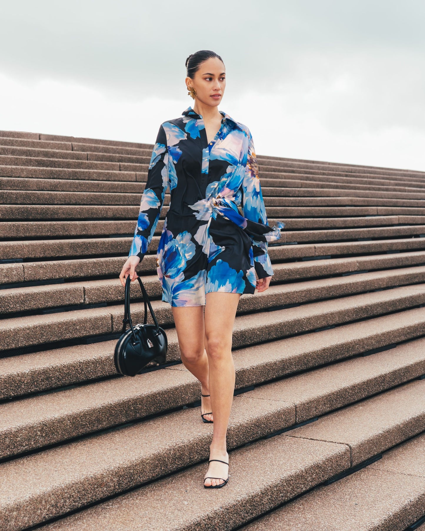 MIDNIGHT BLOOM MINI DRESS