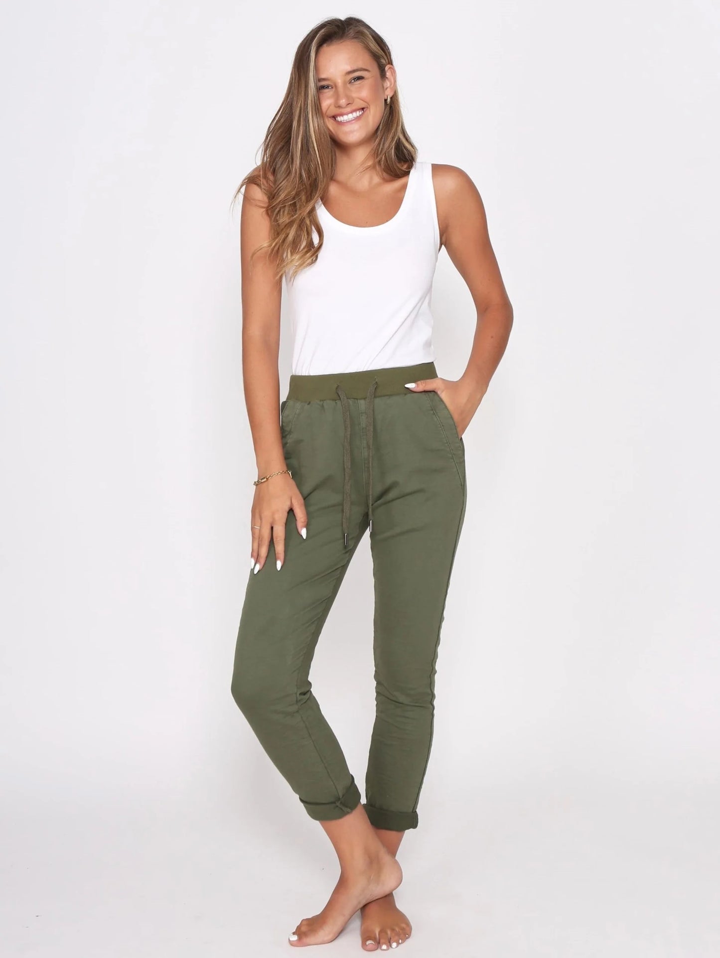 COLOURED CRINKLE DENIM JOGGER