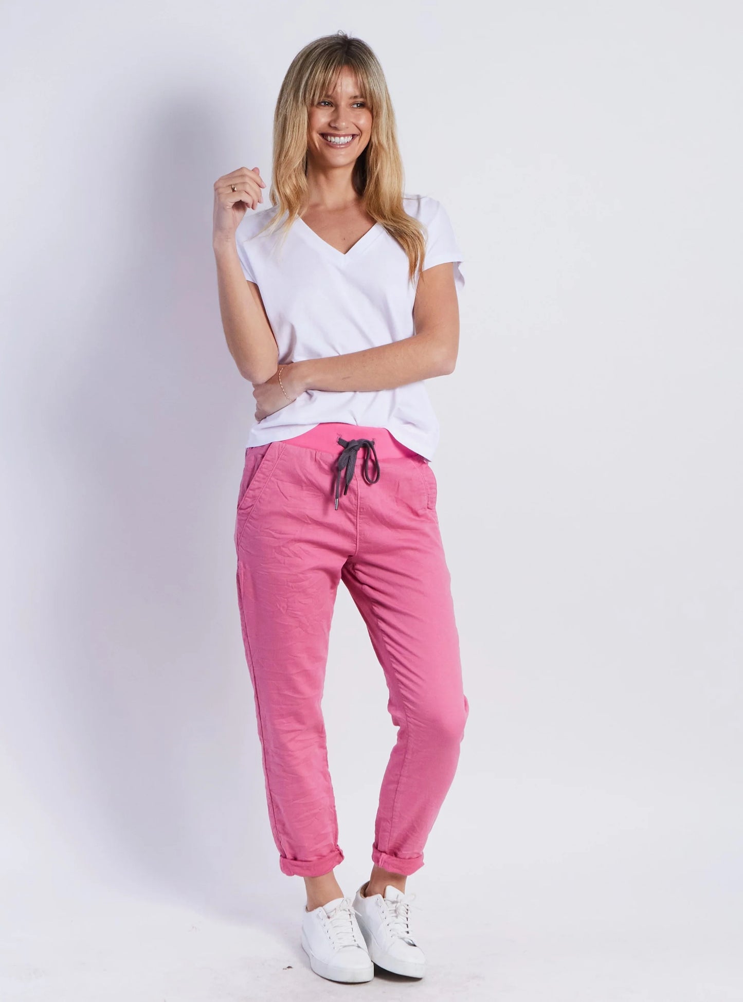 COLOURED CRINKLE DENIM JOGGER