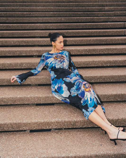 MIDNIGHT BLOOM MASXI DRESS