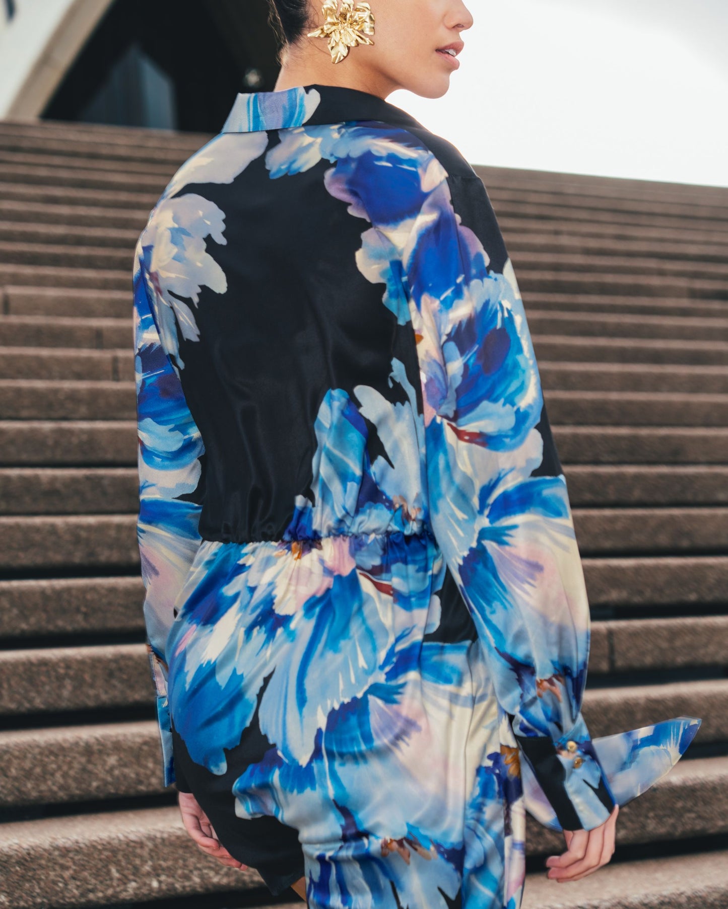 MIDNIGHT BLOOM MINI DRESS