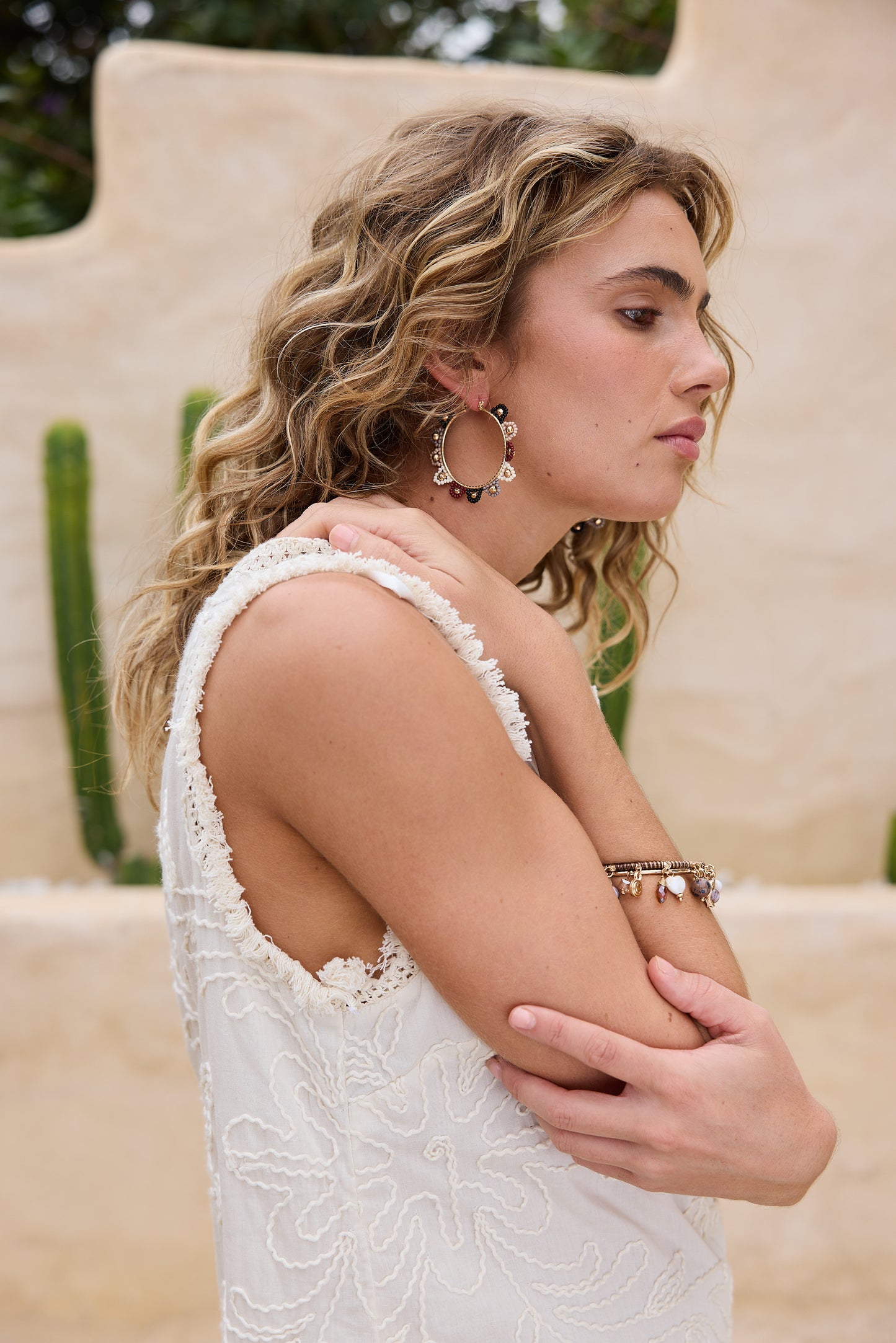 CHANTILLY DRESS NATURAL EMBROIDERY