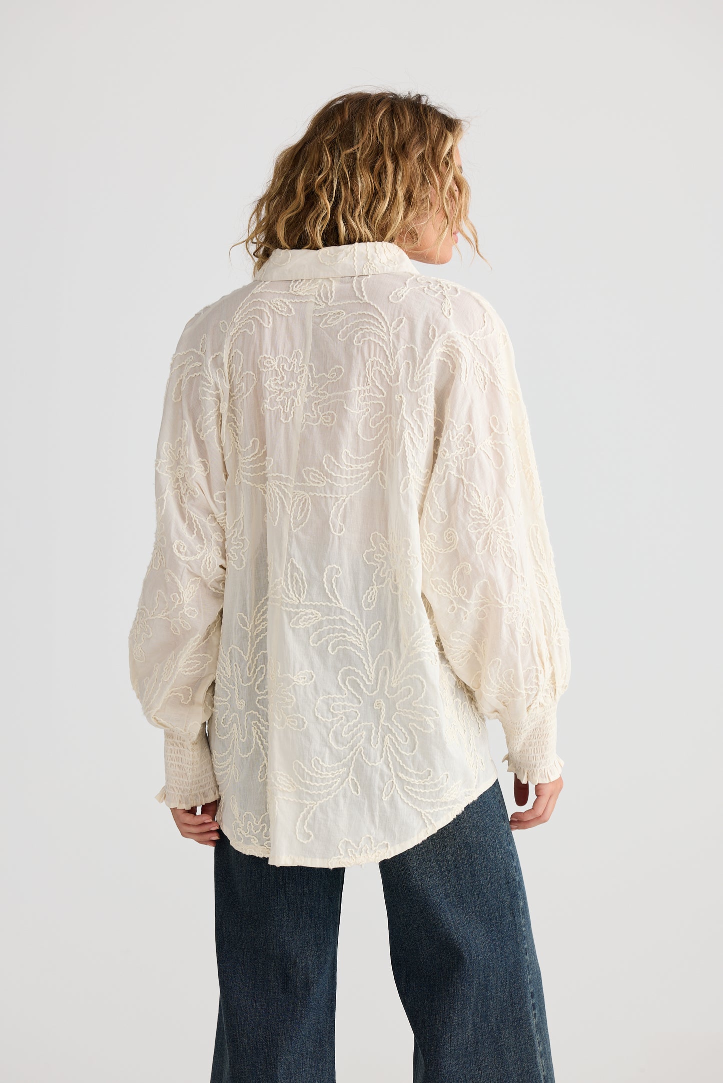 CANTILLY SHIRT NATURAL EMBROIDERY