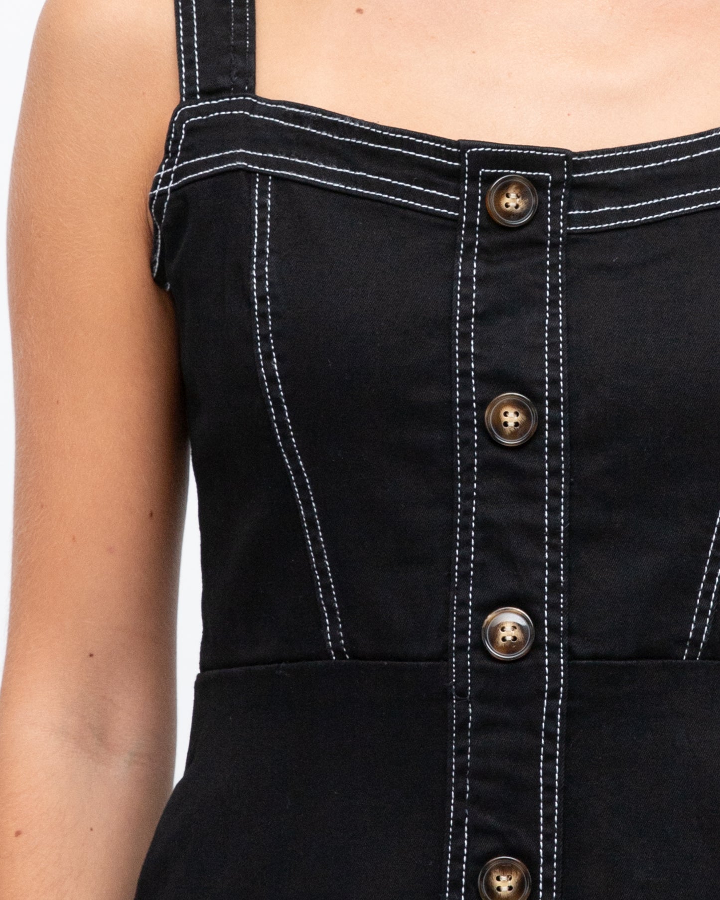 DENIM BUTTON THRU MIDI