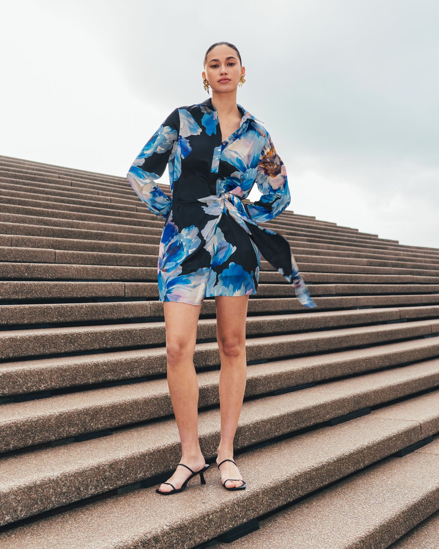 MIDNIGHT BLOOM MINI DRESS