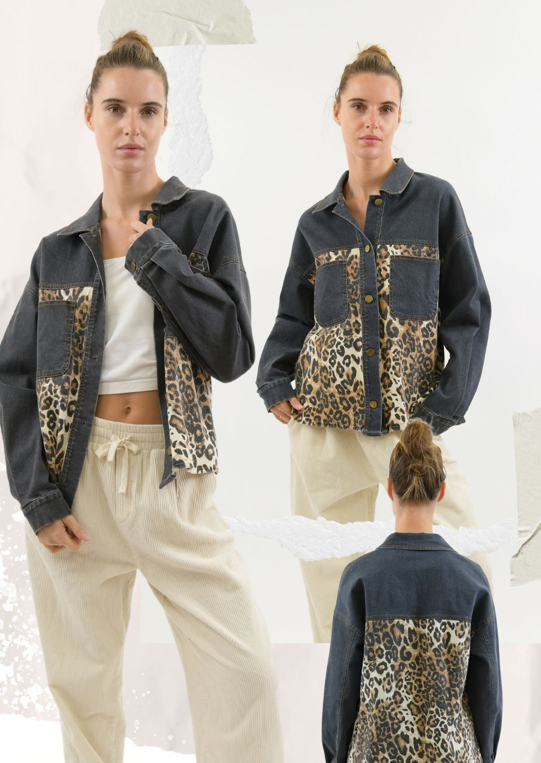 LEOPARD PATCH JACKET