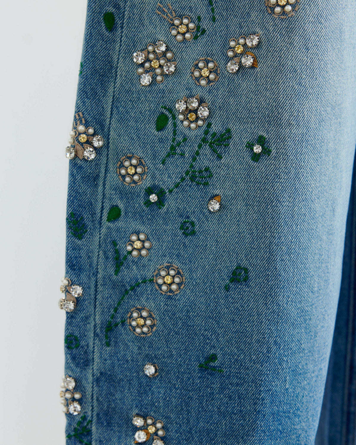 BEJEWELED BARREL JEANS