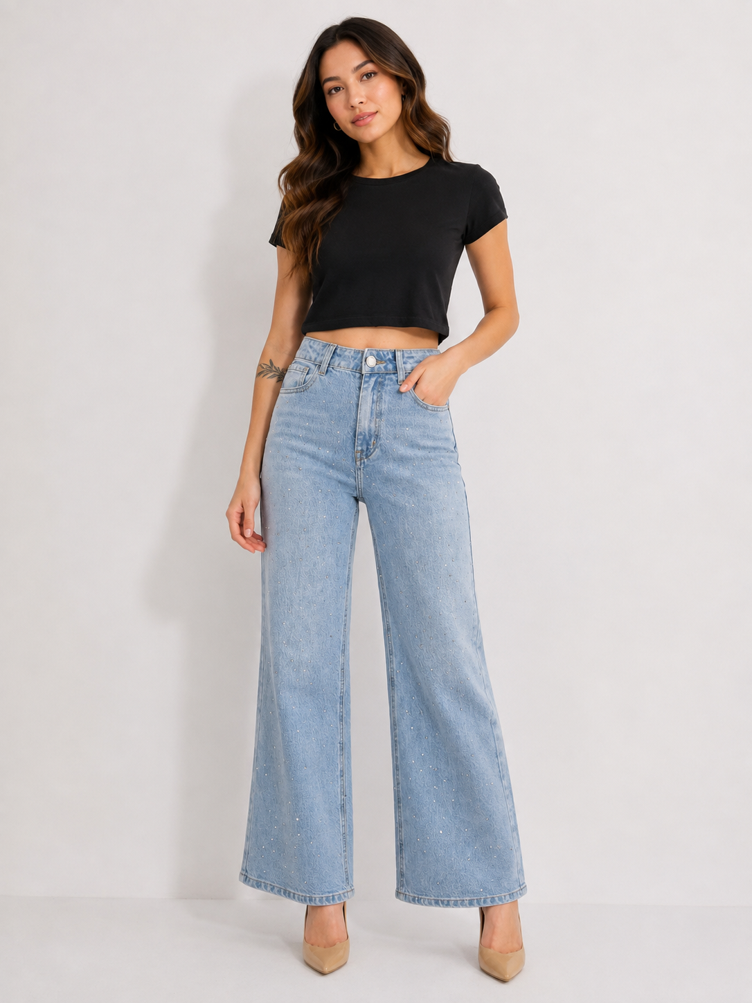 DIAMOND DETAIL STRAIGHT LEG