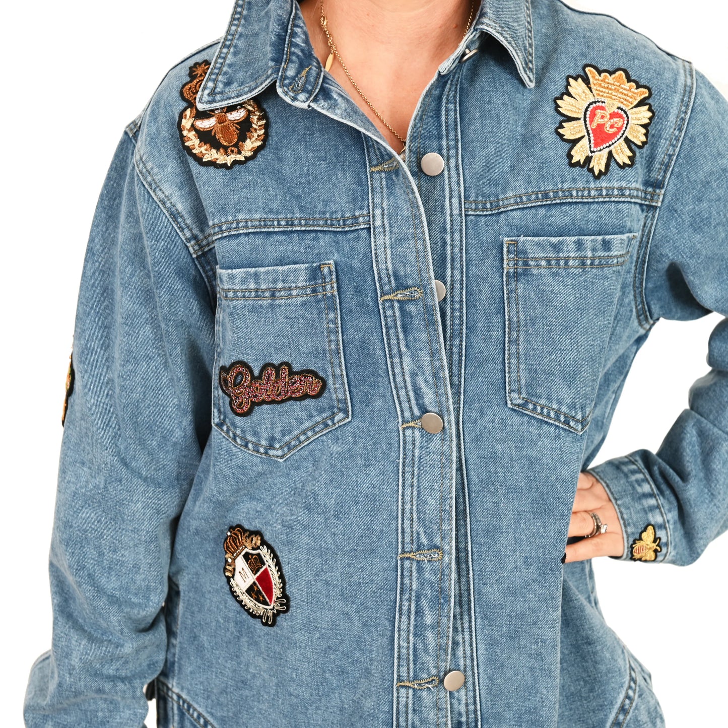 CROWNED BEE DENIM JACKET