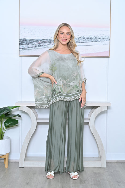 BOARD PRINT SILK KAFTAN