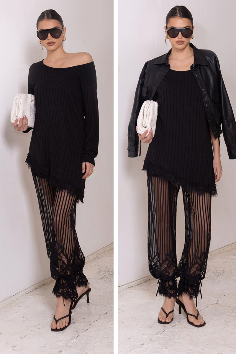 LACE TRIM PANT