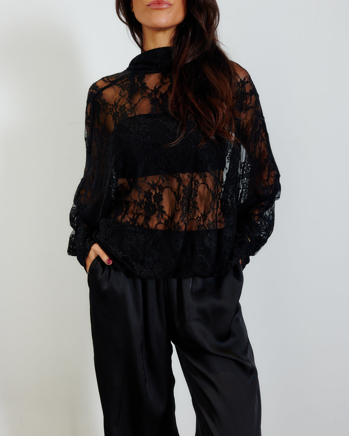 REV LACE TOP 2 WAY BLACK