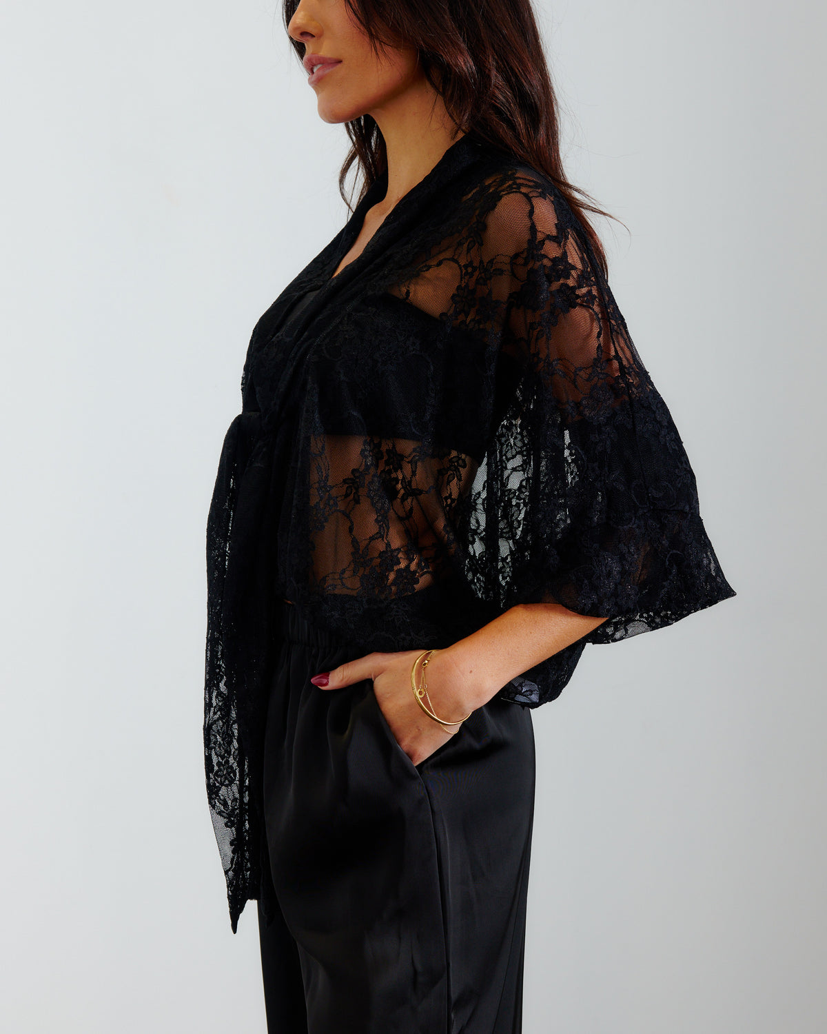 REV LACE TOP 2 WAY BLACK