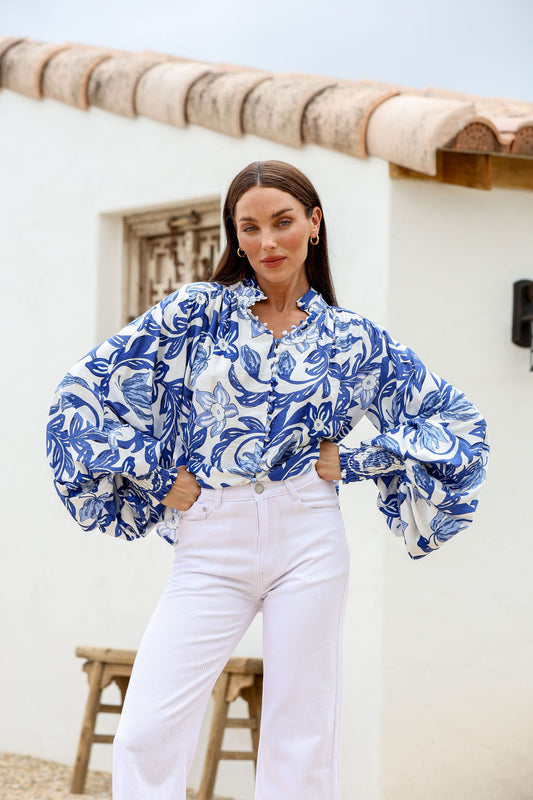 PAROS DREAMS BLOUSE - BLUE