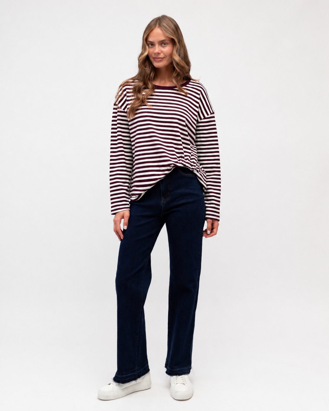 EASY TUCK TEE LONG SLEEVE STRIPE