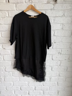 satin and lace tee