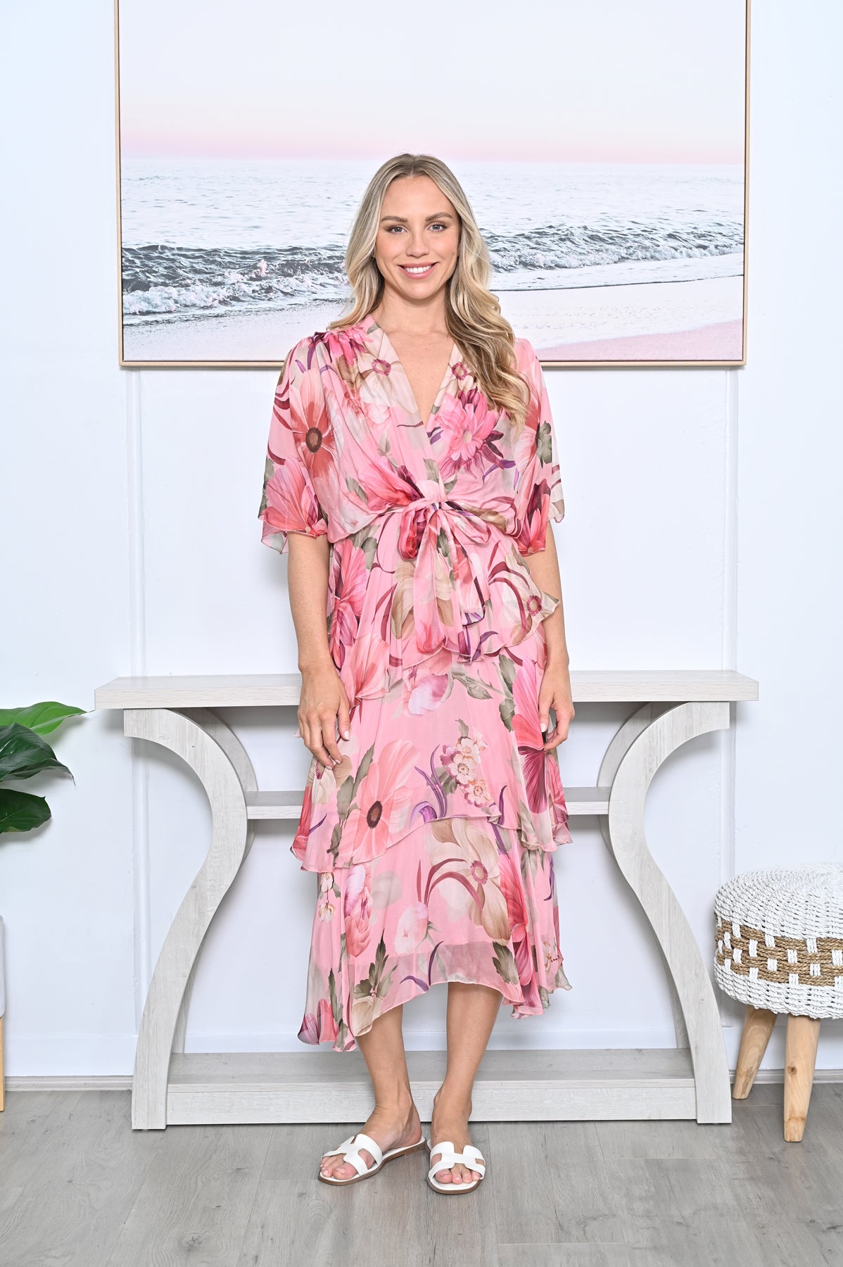 PINK POPPY FLORAL DRESS