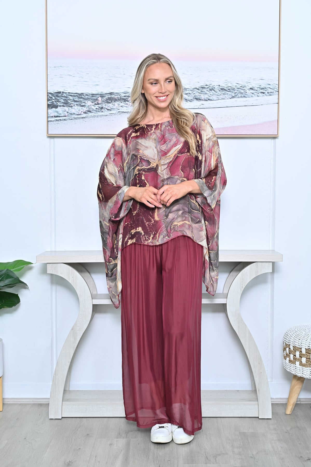 MARBLE PRINT KAFTAN
