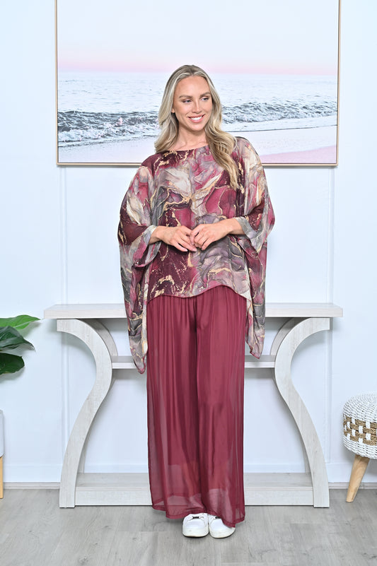 MARBLE PRINT KAFTAN