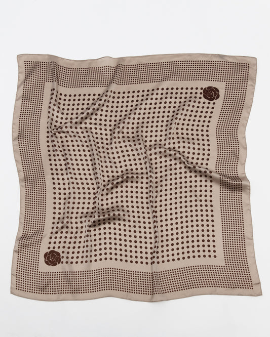 BEIGE ANDS BROWN DOTTI SCARF