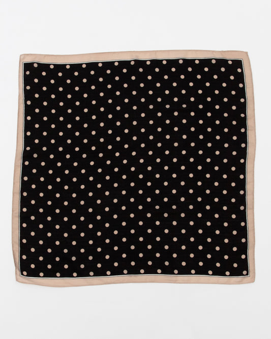 BEIGE AND BLACK DOTTI SCARF