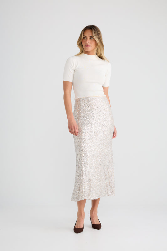 RITZ SKIRT CHAMPAGNE