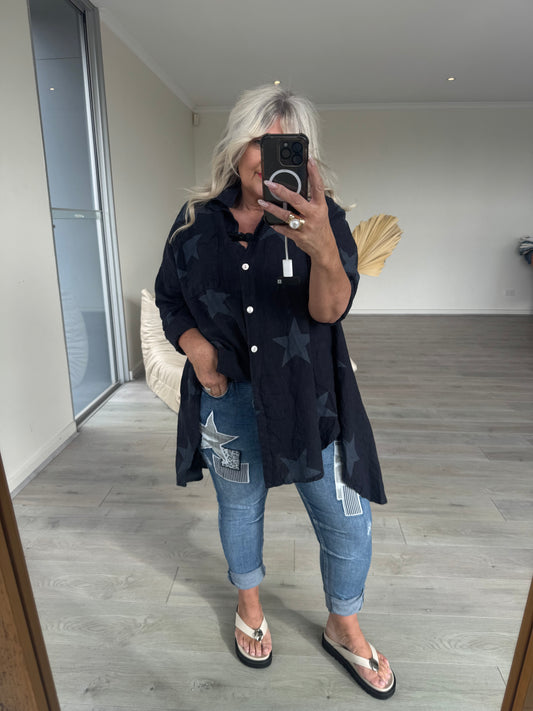PATCH WORK STAR DENIM