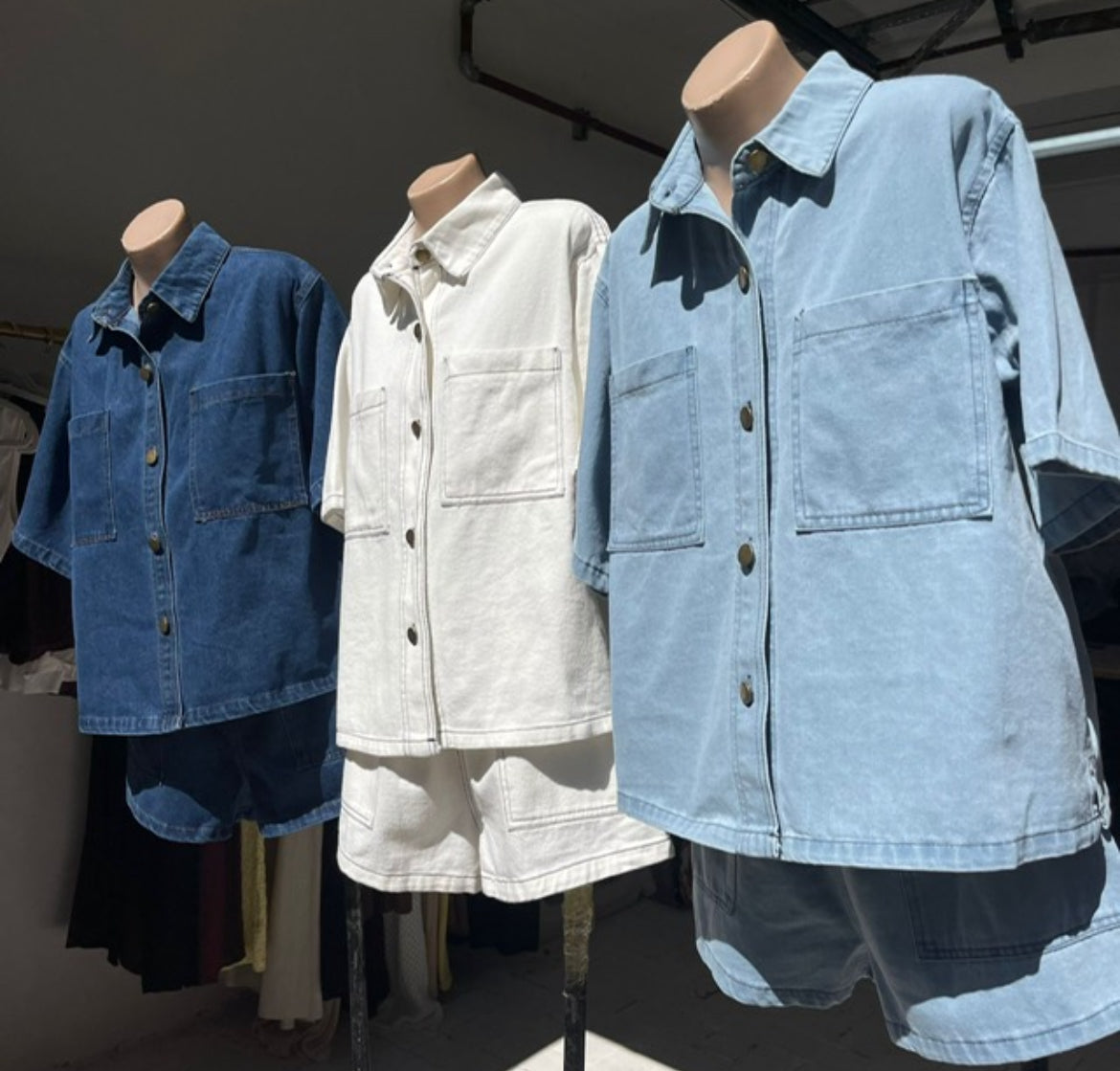 DENIM SHORT SET