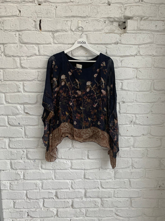 FLORAL PRINT SILK KAFTAN