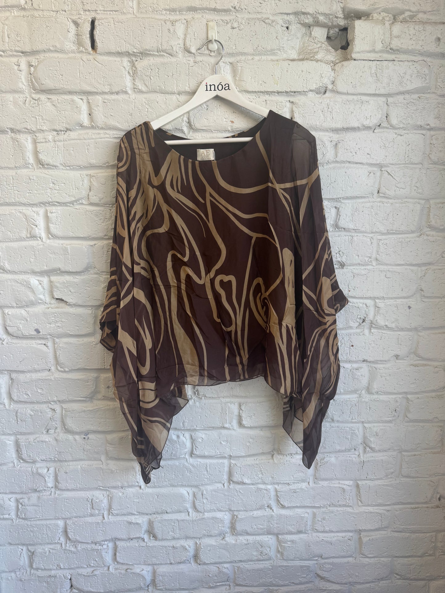 ABSTRACT PRINT SILK KAFTAN