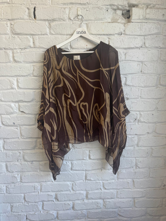 ABSTRACT PRINT SILK KAFTAN