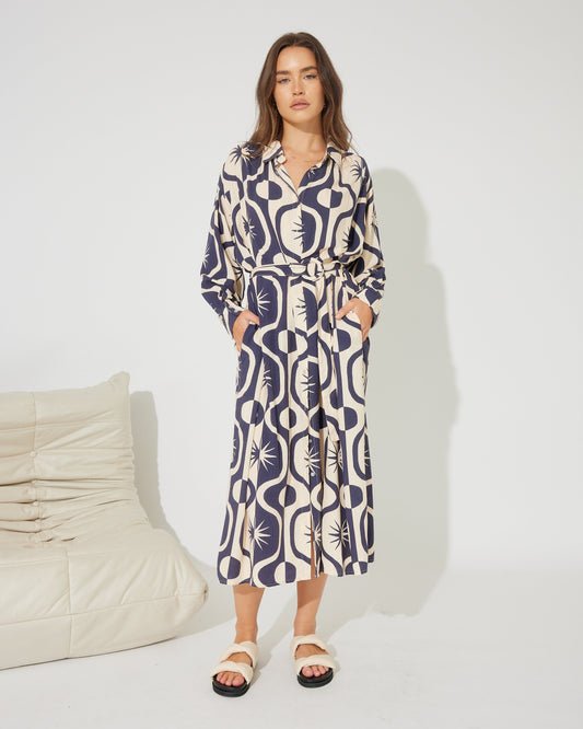 LATERN  PRINT SHIRT DRESS