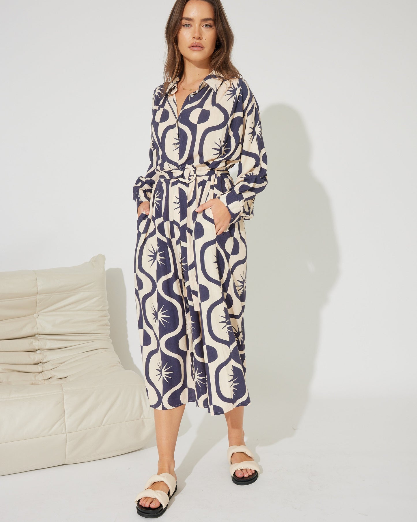 LATERN  PRINT SHIRT DRESS