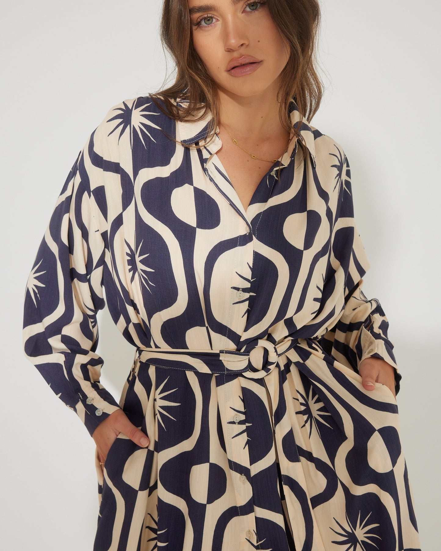 LATERN  PRINT SHIRT DRESS