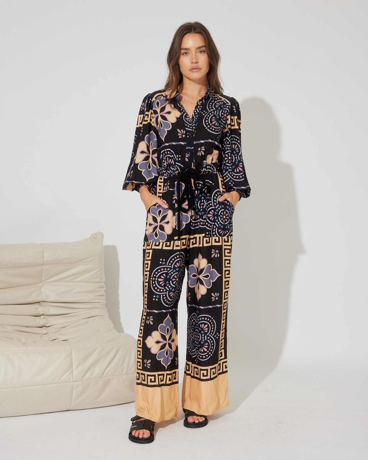 AMINA TILE PRINT JUMPSUIT