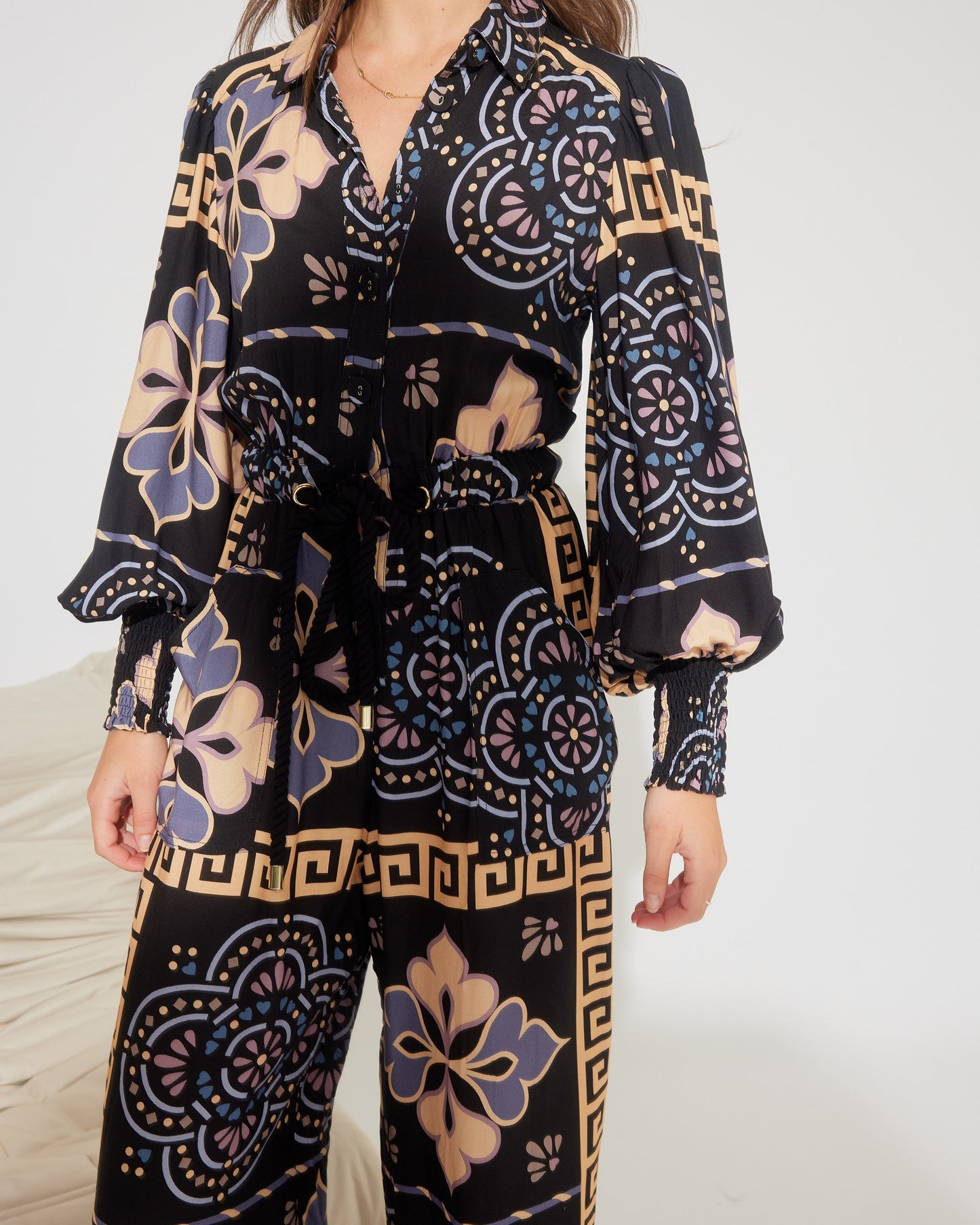 AMINA TILE PRINT JUMPSUIT