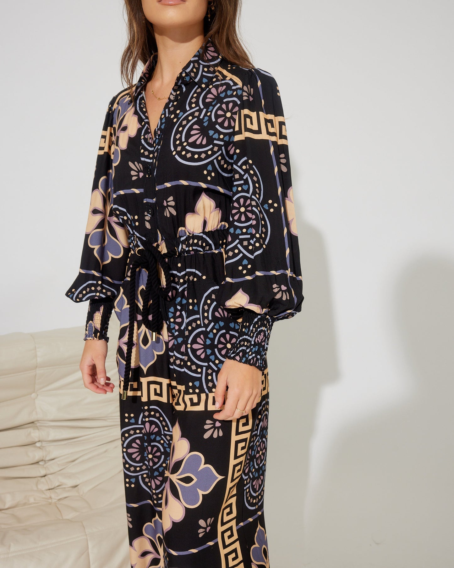 AMINA TILE PRINT JUMPSUIT