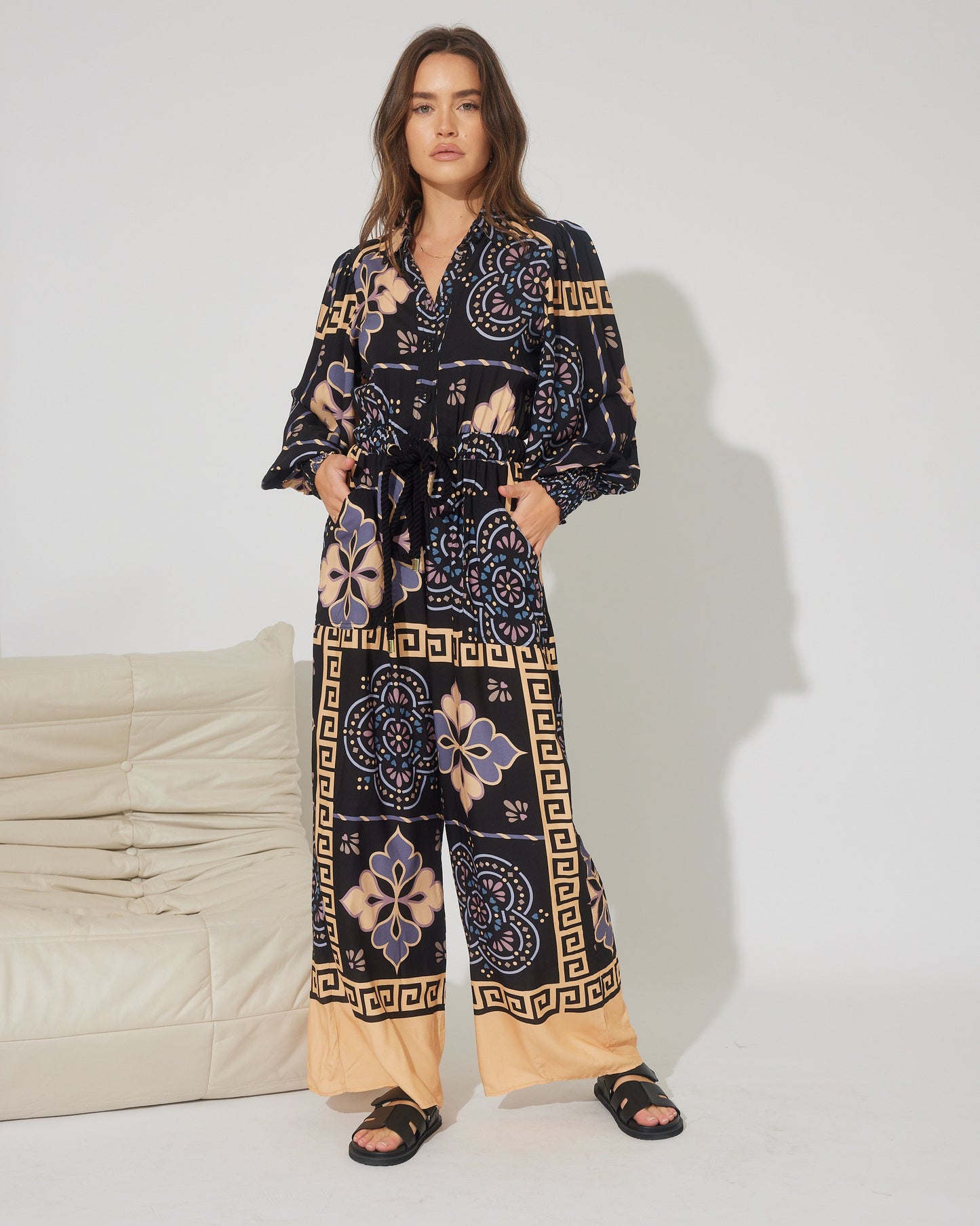 AMINA TILE PRINT JUMPSUIT