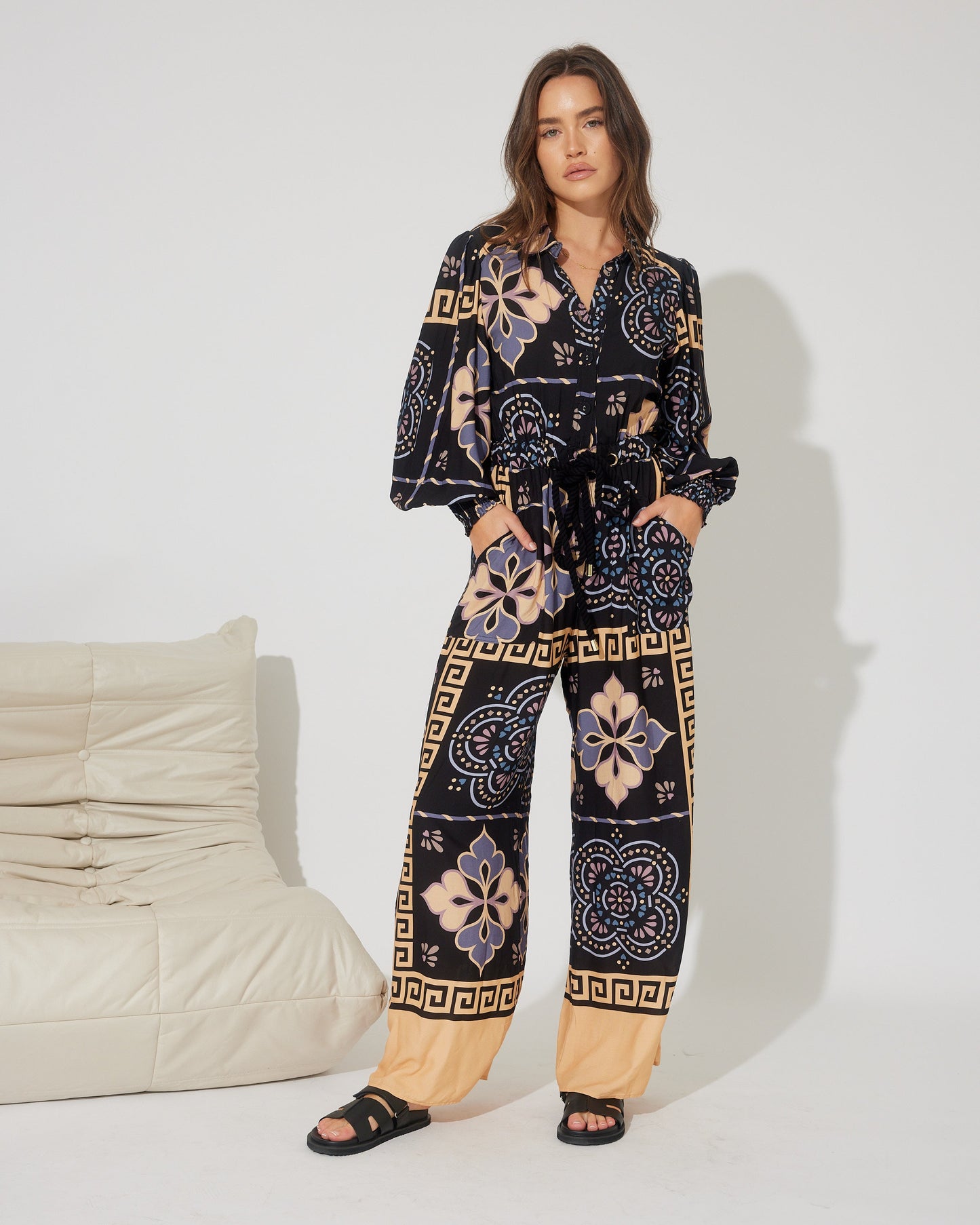 AMINA TILE PRINT JUMPSUIT