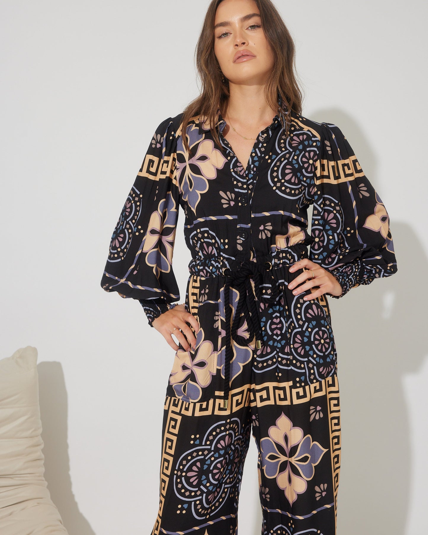 AMINA TILE PRINT JUMPSUIT