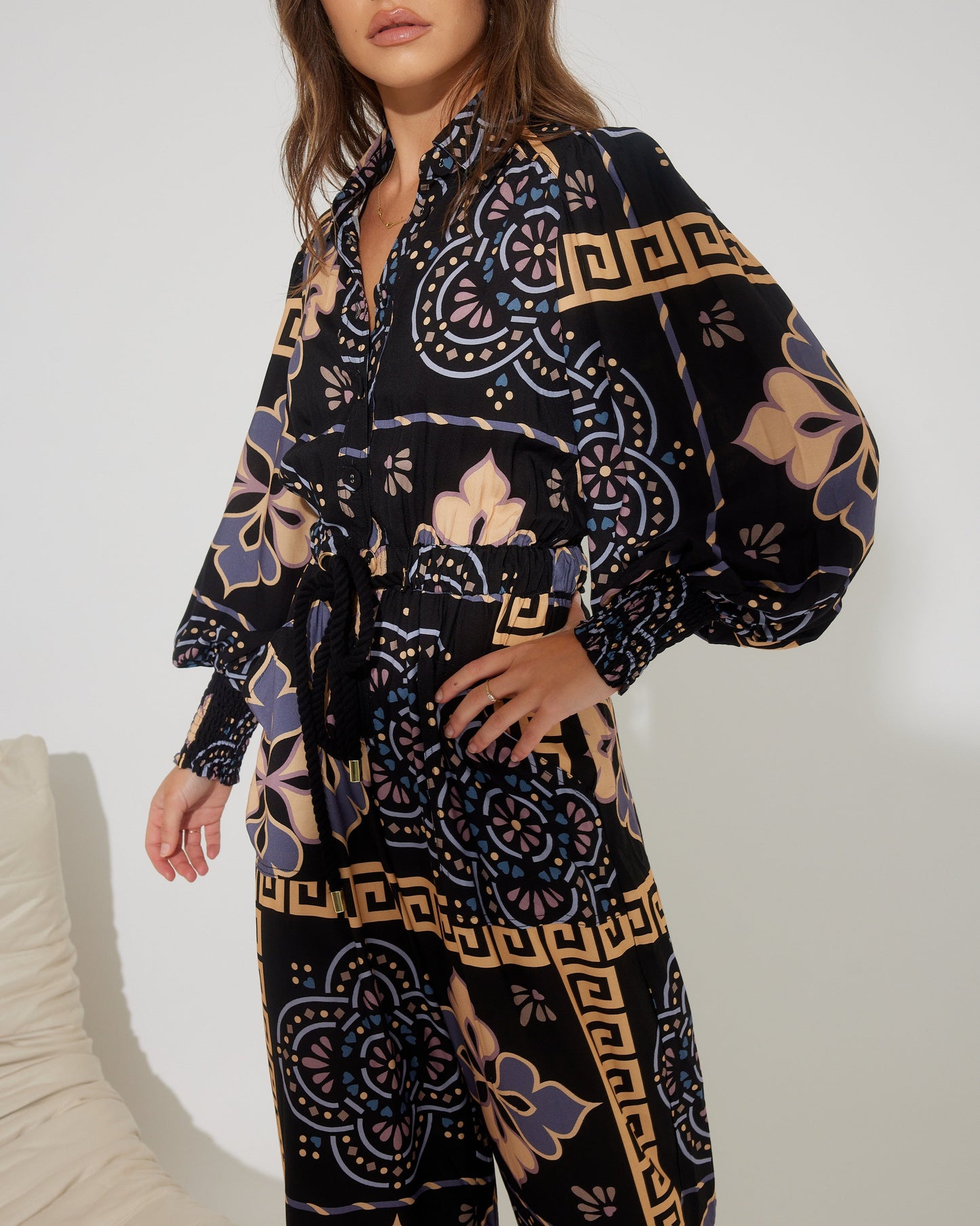 AMINA TILE PRINT JUMPSUIT